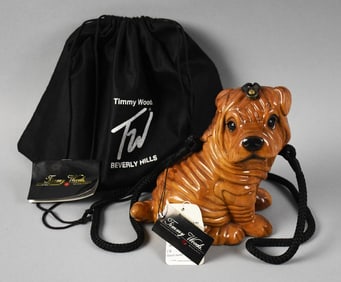 Timmy Woods Shar Pei Purse, Original Dust Bag