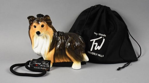Timmy Woods Sheltie/Collie Purse, Original Dust Bag