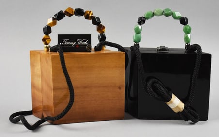 Timmy Woods Parallelogram Purses, Semi Precious Stone Handles