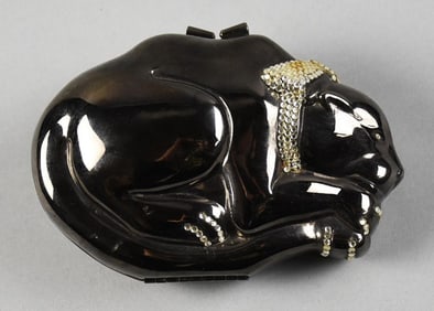 Sleeping Panther Rhinestone Handbag, Judith Leiber Style