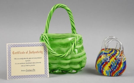 Master Glass Artist Cristiano Jito Art Glass Handbags - COA