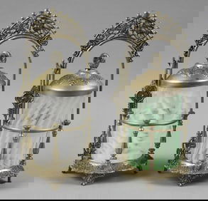 Vintage Fenton Glass Pickle Casters with Tongs