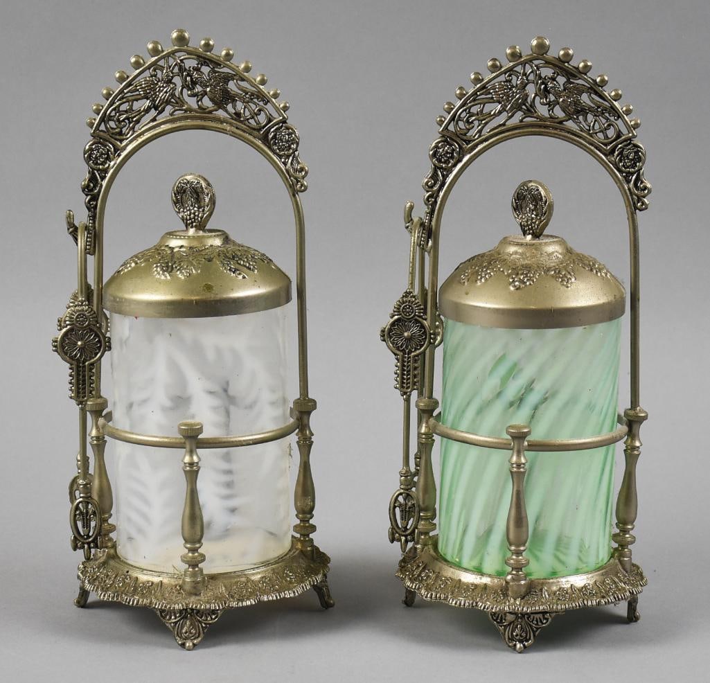 Vintage Fenton Glass Pickle Casters with Tongs (1 of 6)