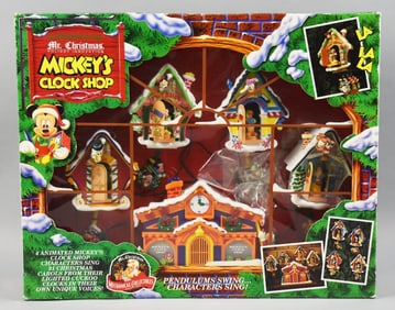 1993 Disney Mr. Christmas Mickey's Clock Shop, Animated