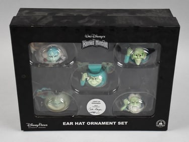 Costa Alavezos Signed Haunted Mansion Light Up Ornaments MIB