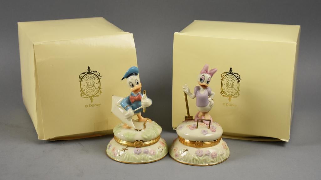 Lenox Treasures Disney Donald & Daisy Duck Trinket Boxes MIB (1 of 6)