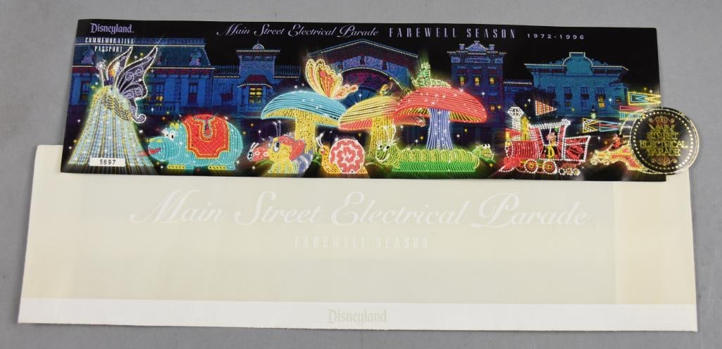 Main Street Electrical Parade 1972-1996 Commemorative Passport: Awesome piece of Disneyland memorabilia. This is a commemorative passport for the farewell season of the Main Street Electrical Parade. These were a limited edition, this one is numbered 5697.