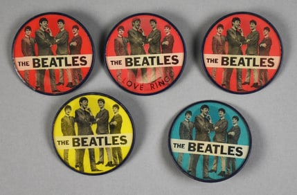 Beatles Flicker Pin Backs c1960 Vari Vue