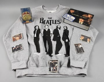 Assorted Beatles Memorabilia, Sweatshirt, Postcards & More