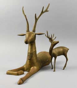Vintage Brass Antelope and Deer Figurines