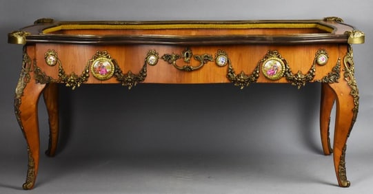 Louis XIV Style Vitrine Coffee Table, Ormolu Mounts