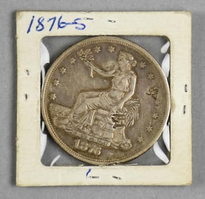 1876 S United States 900 Silver Trade Dollar, Chop Marks