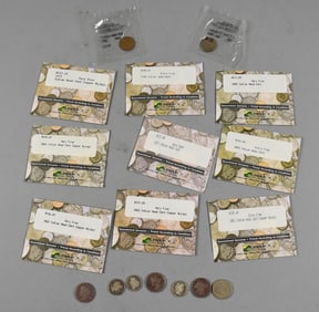Antique Indian Cents, V Nickels and Barber Dimes