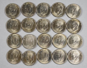 Roll of 20 Eisenhower Bicentennial Dollars 40% silver (1776-1976)