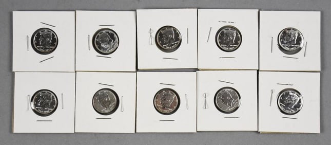 (10) 1964-2014 Silver Kennedy Coins 1/10 Troy Oz 999 Fine