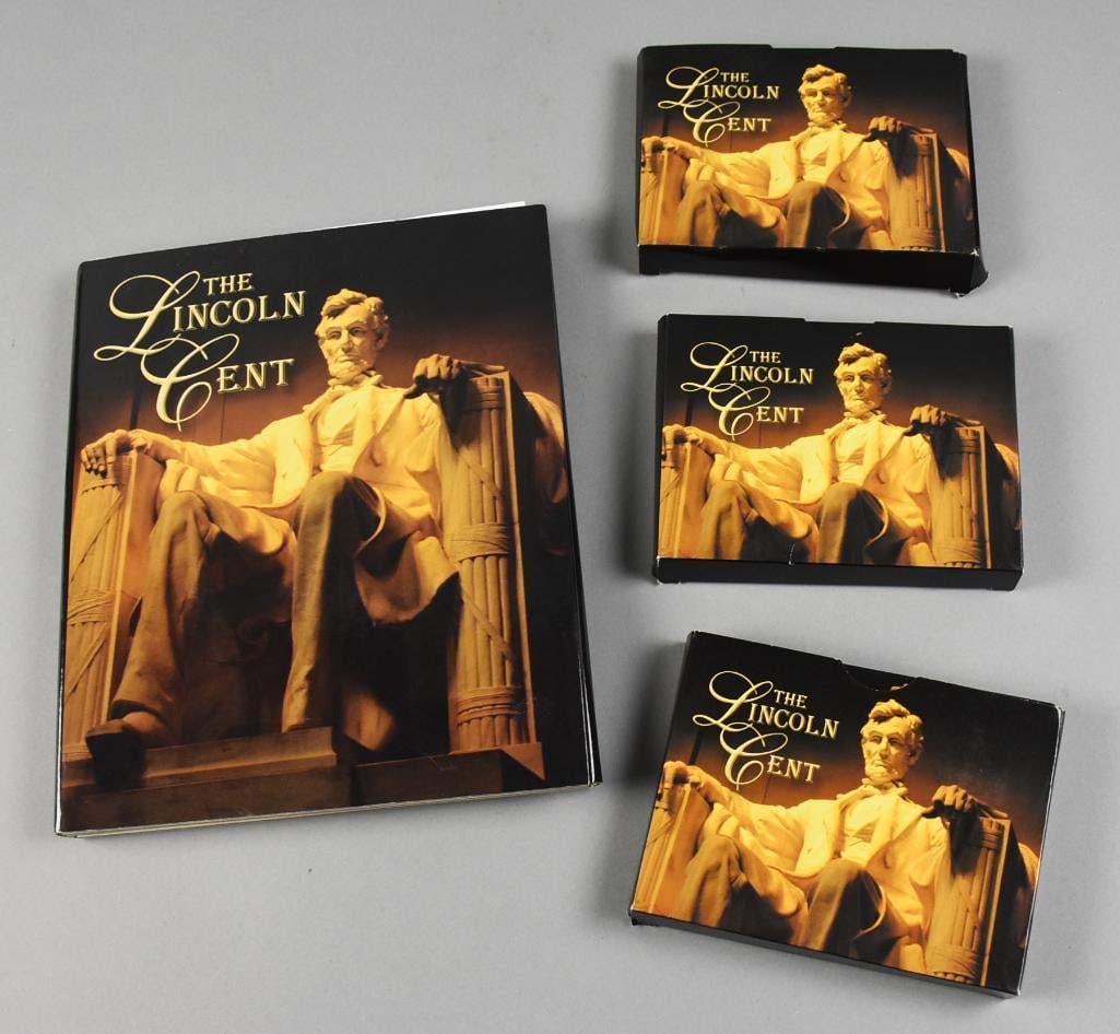 2009 The Lincoln Cent, Mint Collection: Lot includes one folder and three boxed Bicentennial Programs.