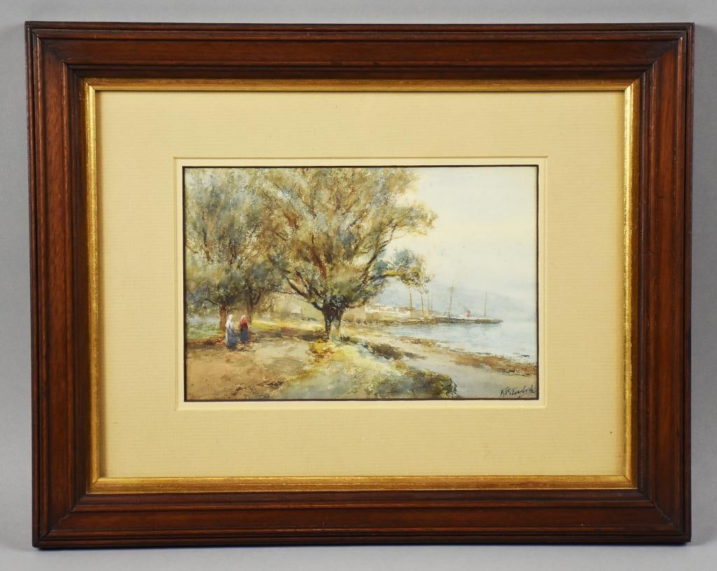Frank F. English (1854-1922) c1900 Landscape Watercolor (1 of 5)