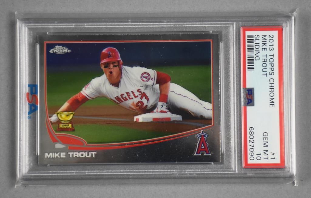 2013 Topps Chrome Mike Trout Sliding PSA GEM MT 10 (1 of 2)