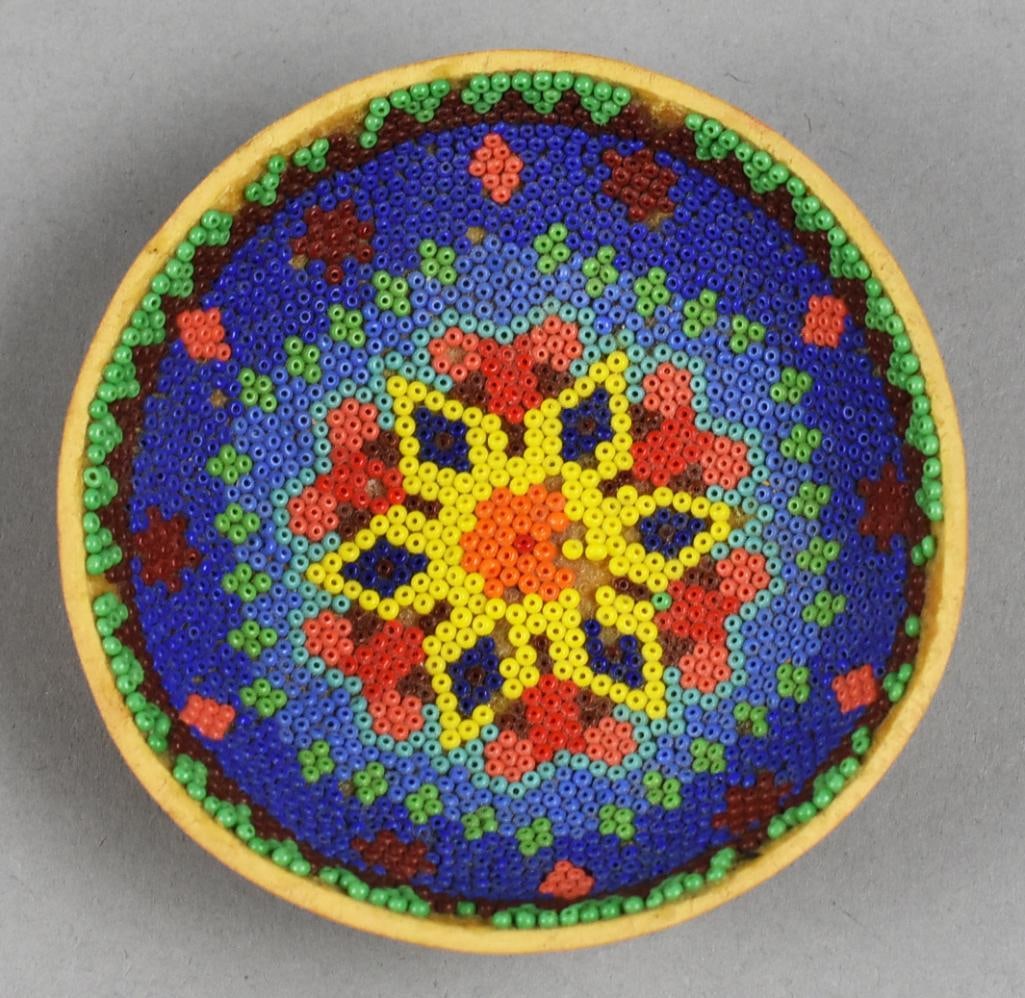 Vintage Native American Beaded Coconut Shell Bowl (1 of 5)