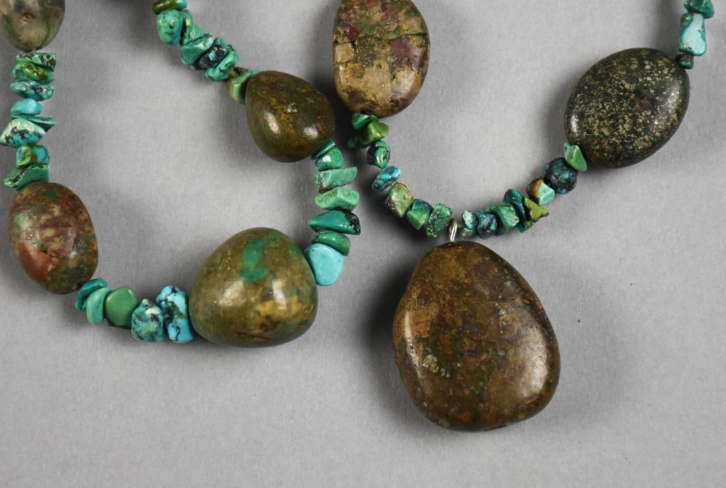 Pair Turquoise Chunk and Chip Necklaces - 3