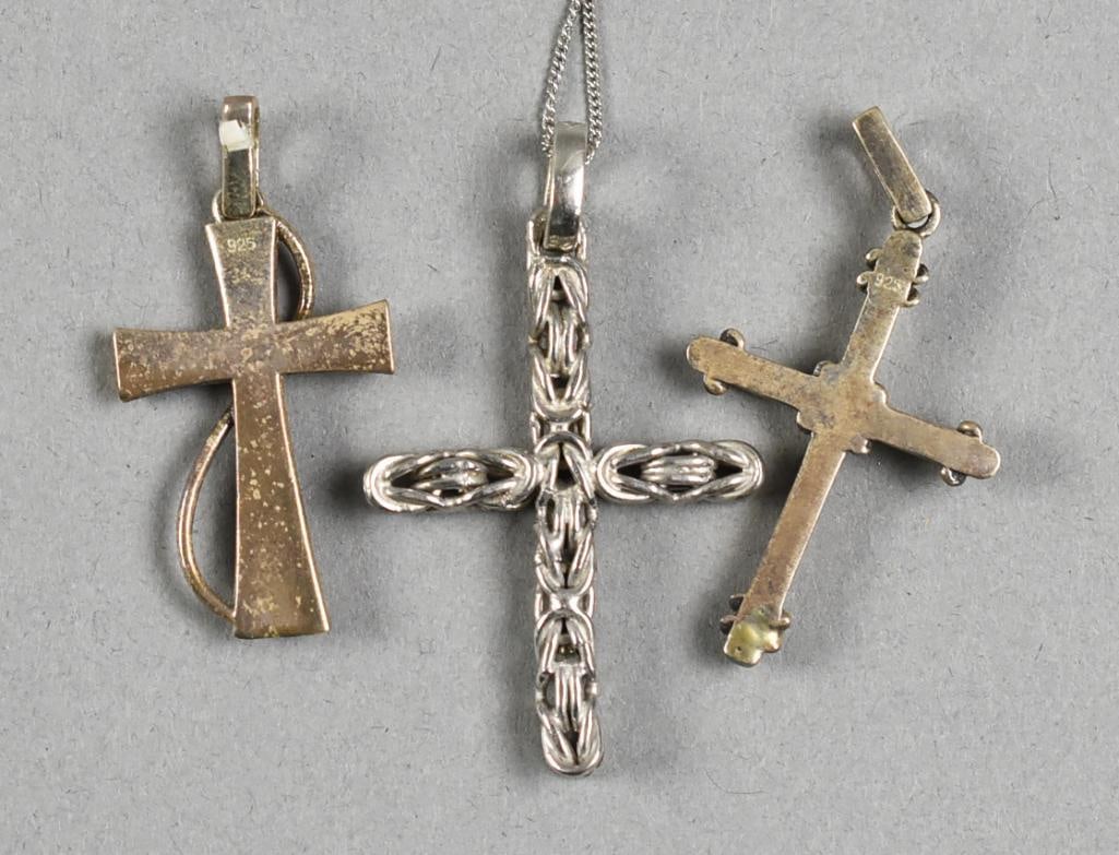 (3) Sterling Silver Cross Assortment - 2