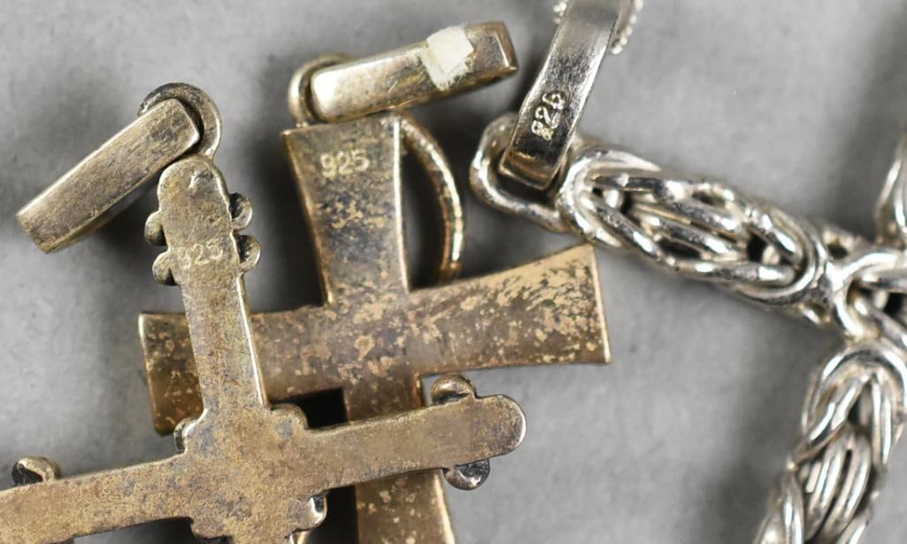 (3) Sterling Silver Cross Assortment - 4