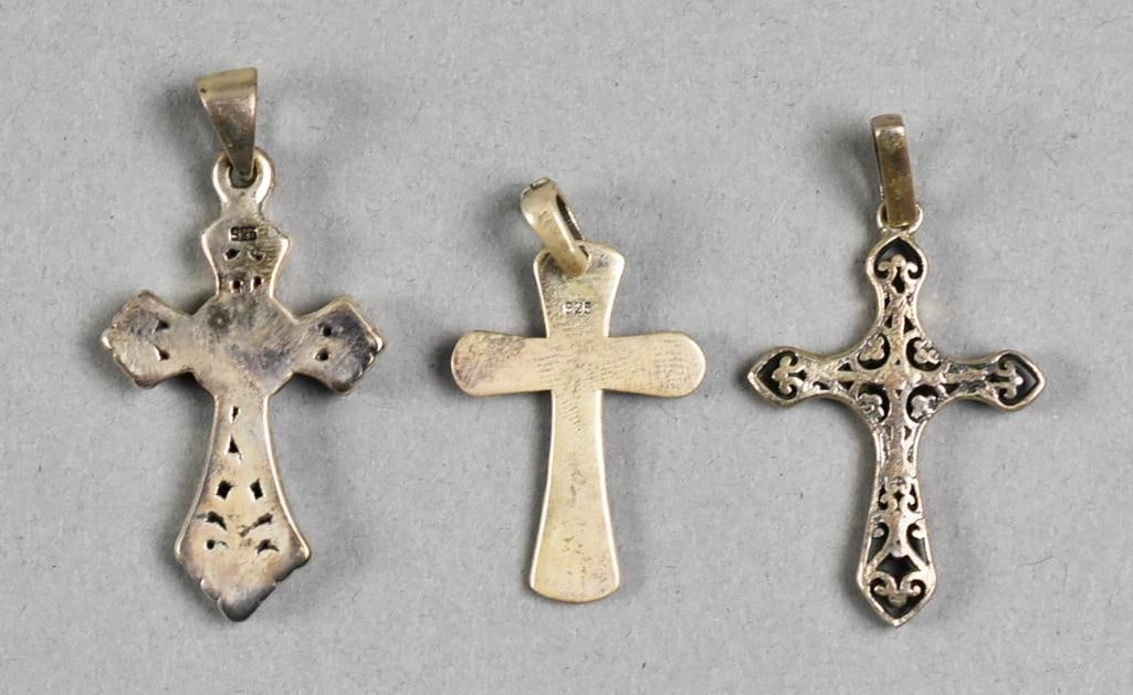 (3) Sterling Silver Cross Assortment - 2