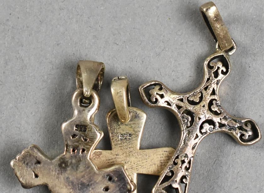 (3) Sterling Silver Cross Assortment - 3