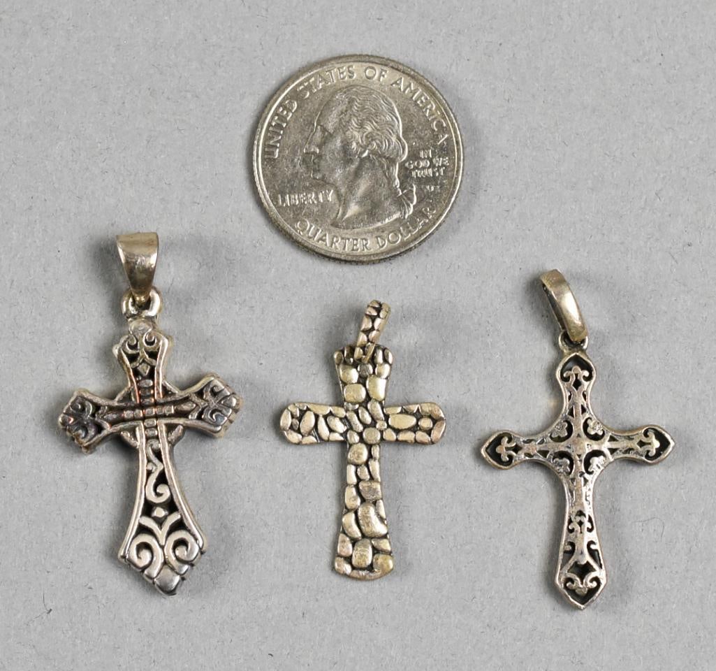 (3) Sterling Silver Cross Assortment - 4