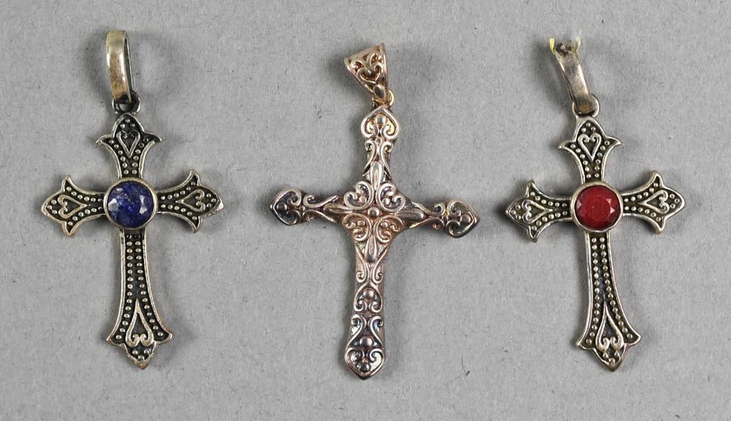 STS Sterling Silver and Semi Precious Stone Cross Assortment (1 of 4)