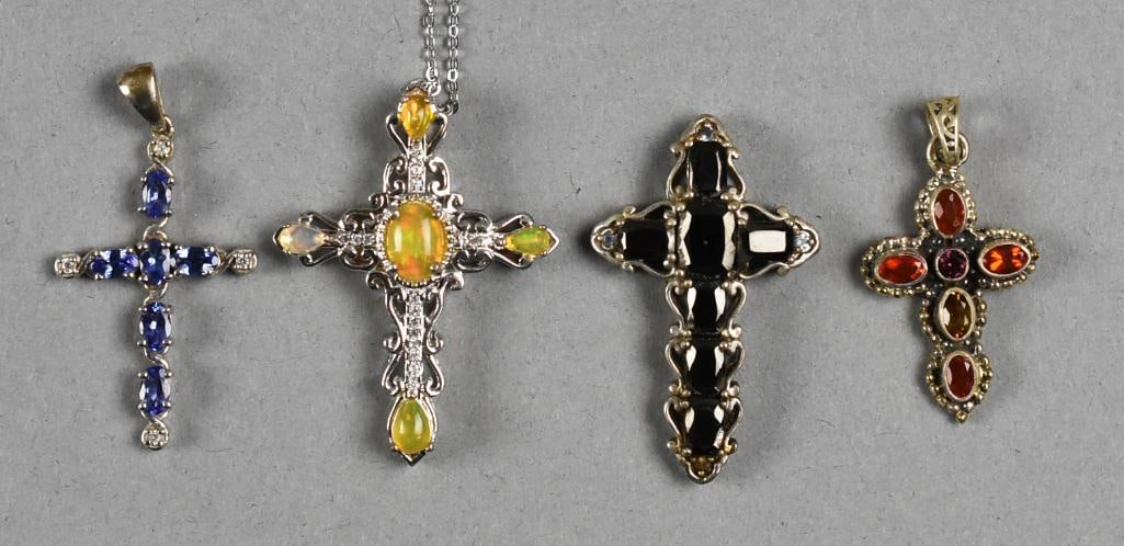 STS Sterling Silver and Semi Precious Stone Cross Assortment (1 of 6)