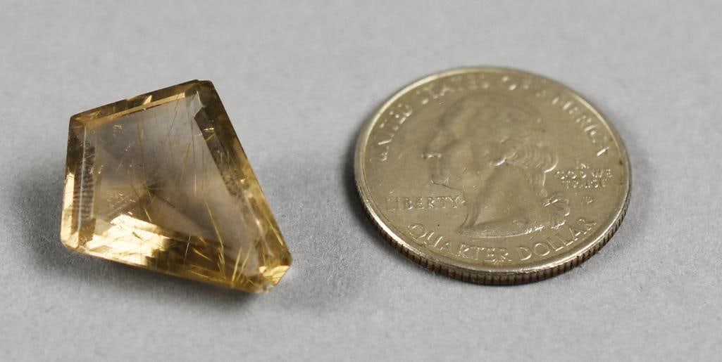 Rutilated Quartz 15.8ct Kite Cut Gem - 6
