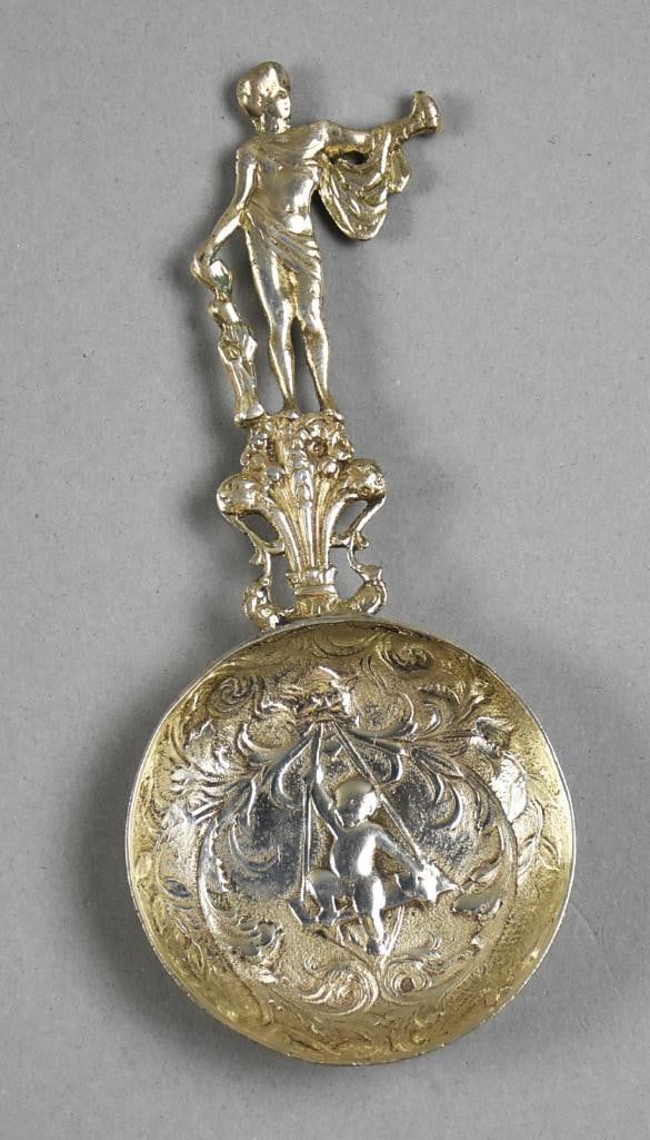 Vintage Italian 800 Silver Apollo Handle Figural Spoon (1 of 5)