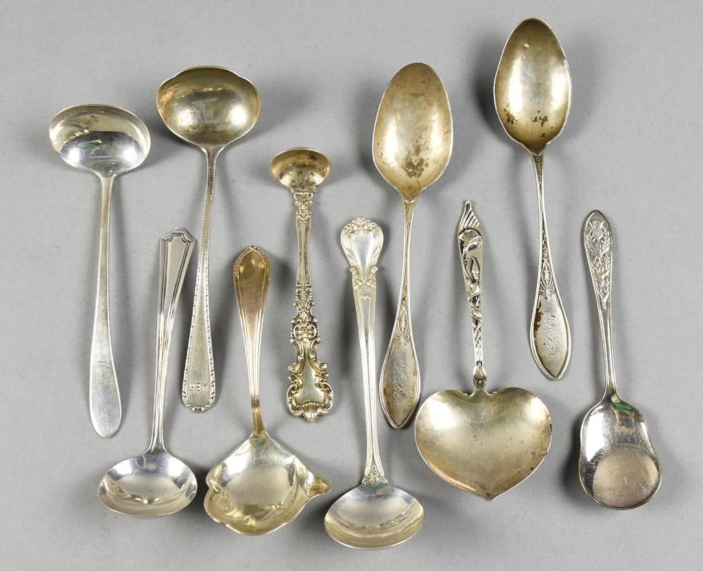 Vintage/Antique Sterling Spoons & Server Assortment (1 of 9)