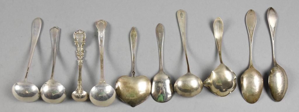 Antique Sterling Spoons & Server Assortment - 4
