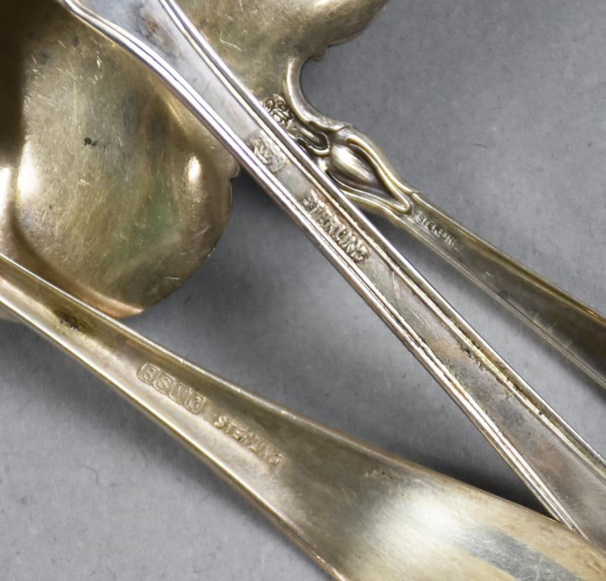 Antique Sterling Spoons & Server Assortment - 8