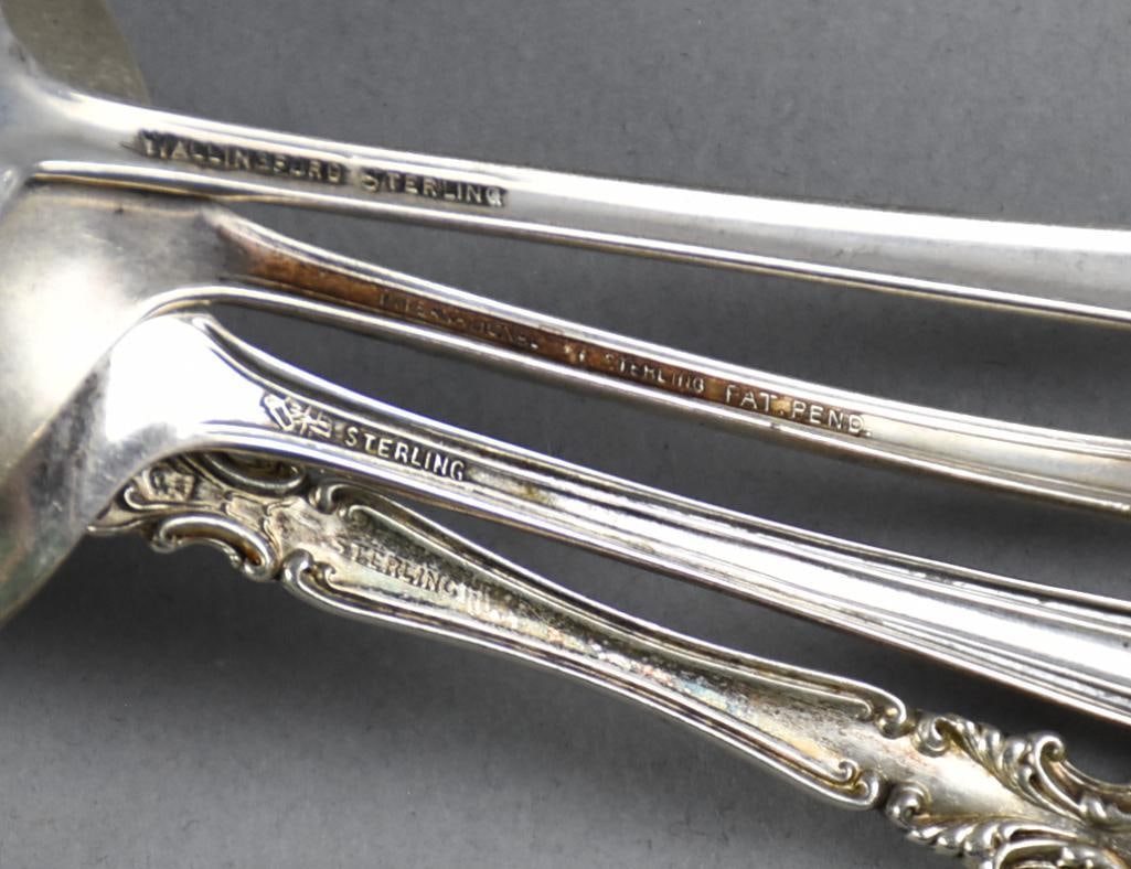 Antique Sterling Spoons & Server Assortment - 9