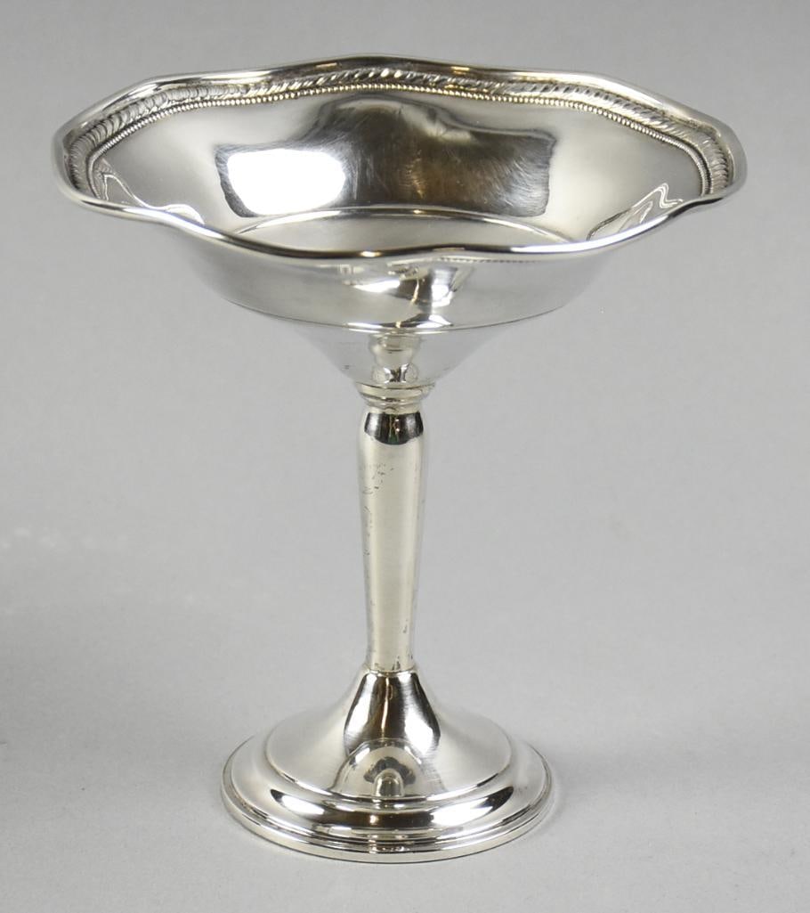 Vintage Sterling Silver Ruffled Rim Compote, Weighted (1 of 6)