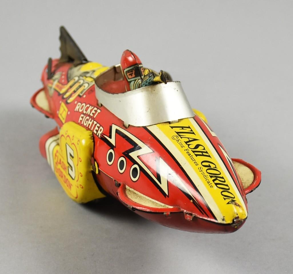 c1940 Marx Flash Gordon Rocket Fighter, Tin Litho, Wind Up - 2
