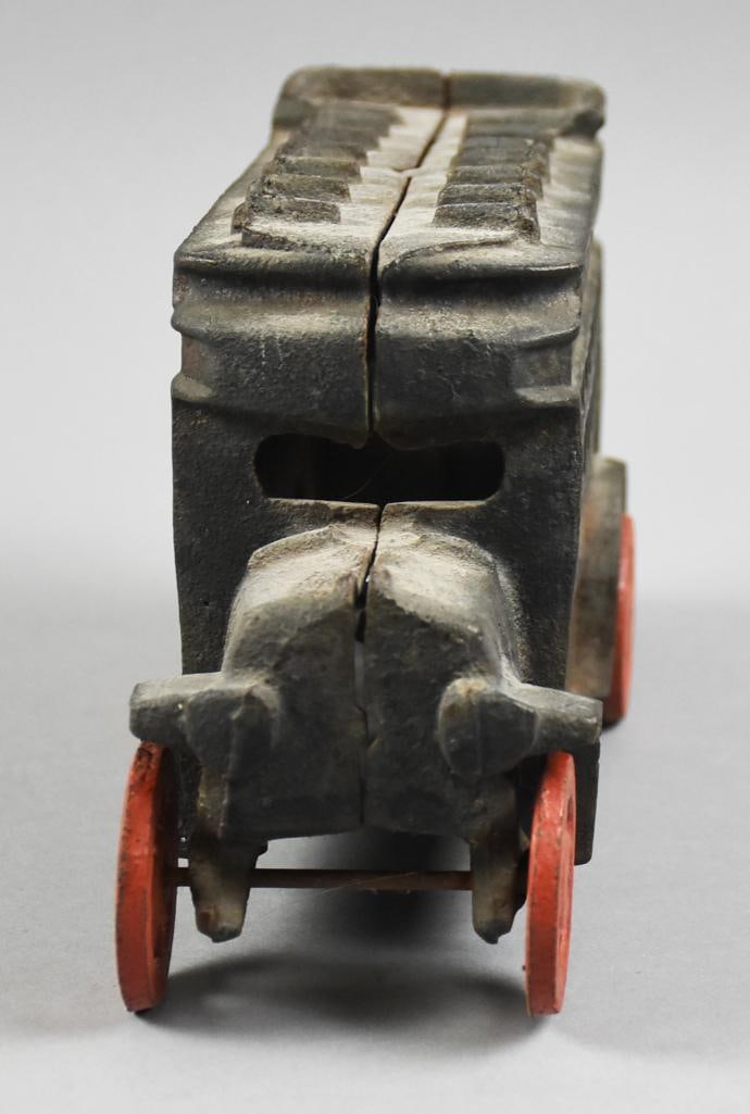 c1960 Cast Iron Double Decker Bus - 3