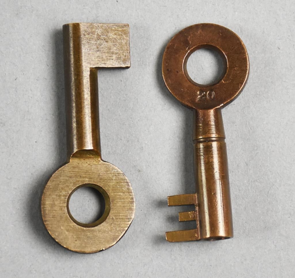 Antique Eagle Lock Co PLUS Brass Railroad Keys (1 of 3)