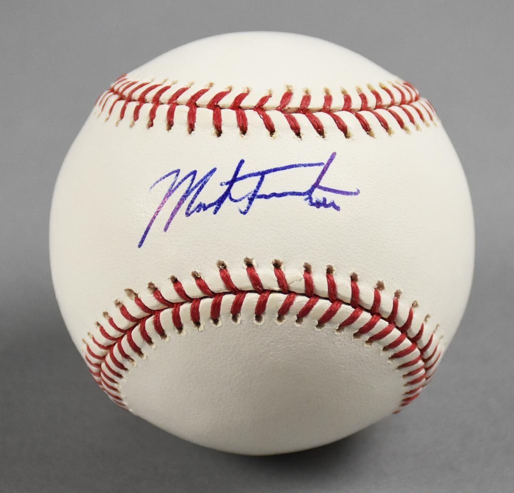Mark Trumbo Anaheim Angels Signed Baseball-MLB Hologram: Trumbo was drafted in 2004, made his major league debut in 2011. He played for the Angels until 2013, then Diamondbacks, Mariners and Orioles. Mark signed this ball during spring training in 2013, EK