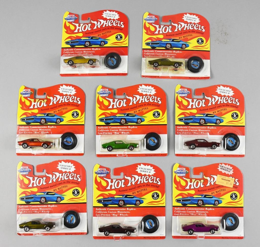 (8) 1993 Mattel Hot Wheels Custom Mustang 1968 Replica NOS: All replicas of the original 1968 Mustang, all different colors, no duplicates.