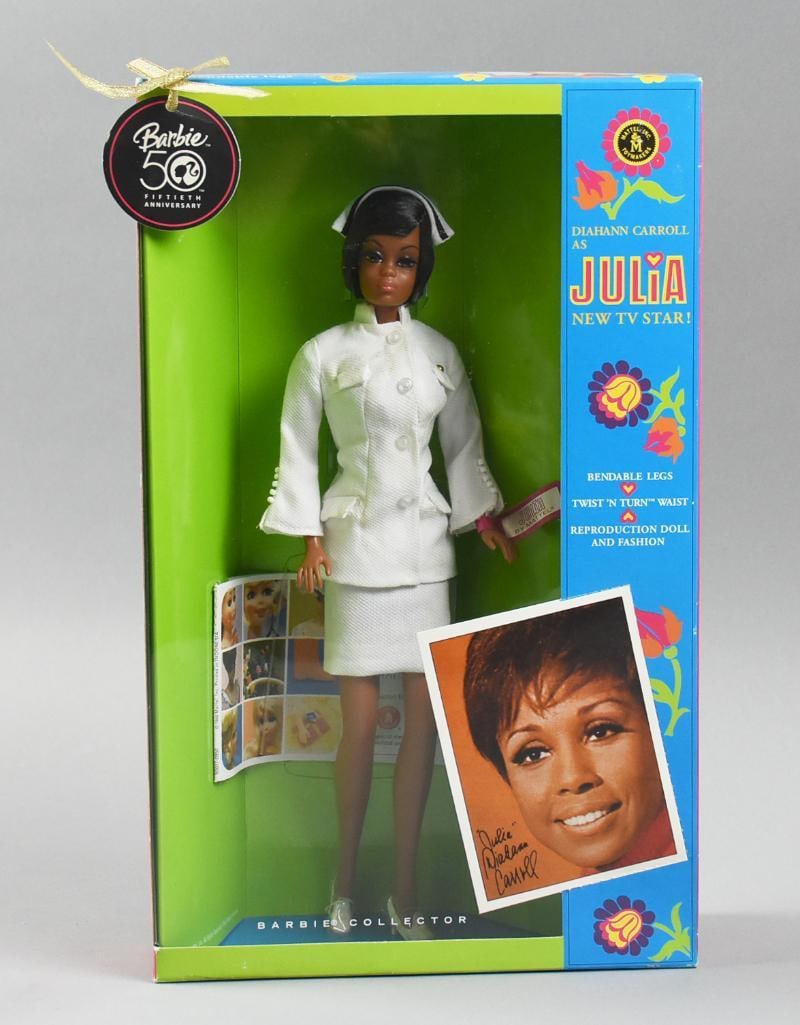 2008 Mattel Barbie Diahann Carroll "Julia" NRFB NOS: Beautiful reproduction Julia, Diahann Carroll doll. Originally released in 1968, reproduced in 2008.