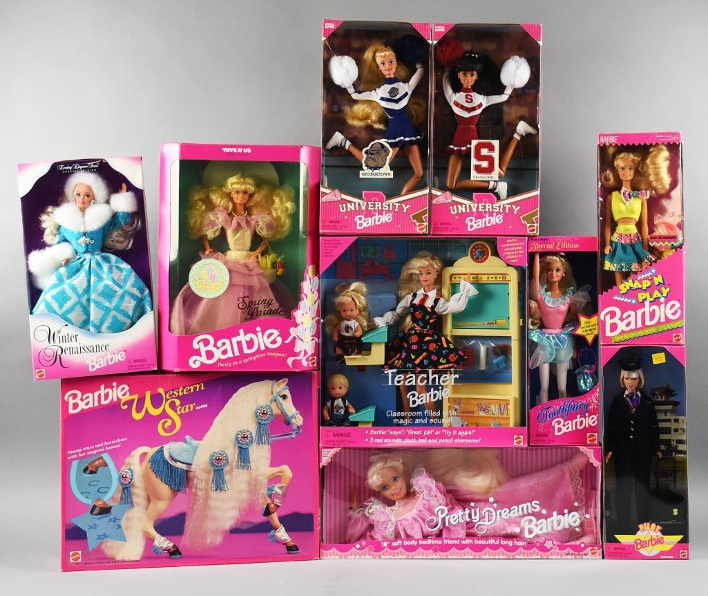 (10) 1990s Mattel Barbie Assorted Themes NRFB NOS (1 of 2)