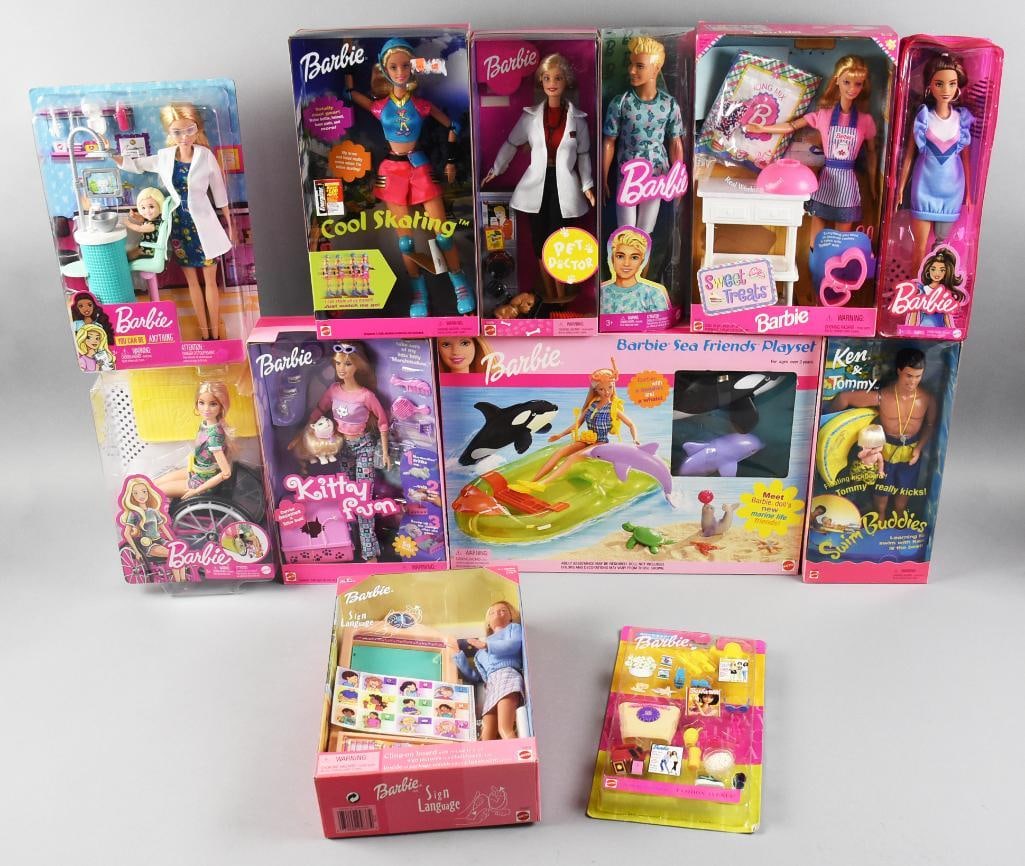(12) 1990s-00s Mattel Barbie & Ken Wide Variety NRFB NOS (1 of 2)