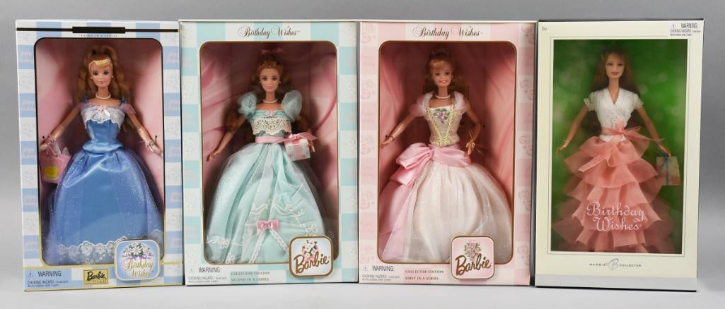 (4) 1990s-2000s Mattel Barbie Birthday Wishes NRFB NOS (1 of 2)