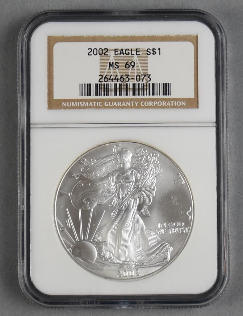 2002 Silver Eagle 1oz .999 NGC MS 69 (1 of 2)