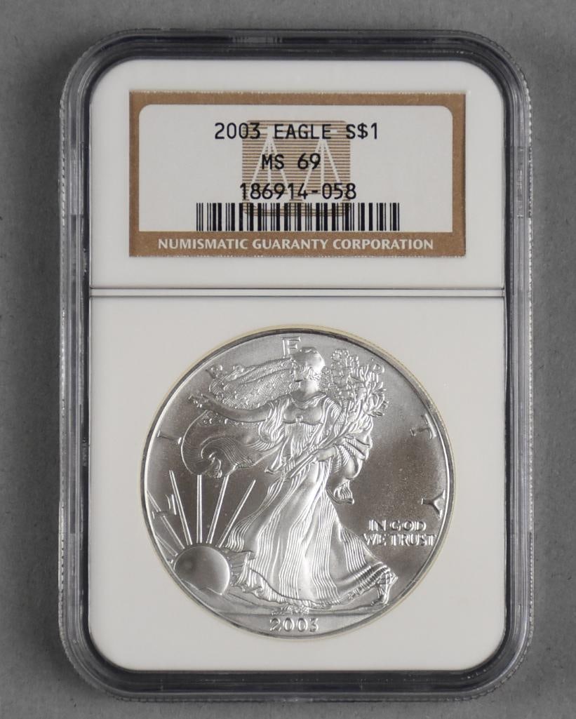 2003 Silver Eagle 1oz .999 NGC MS 69 (1 of 2)