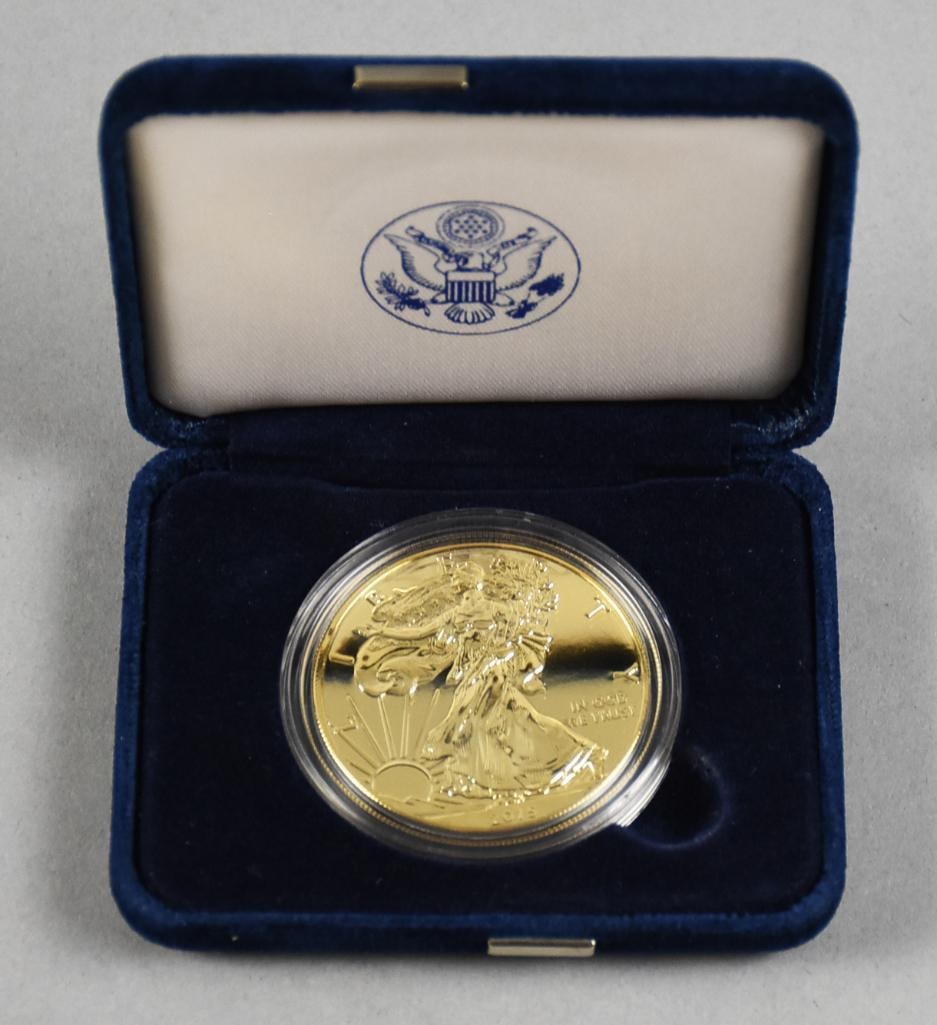 2015 Silver Eagle 1oz 24K Gold Finish w/Case (1 of 3)